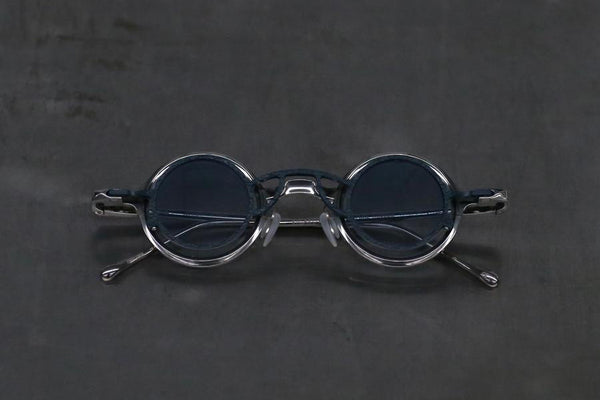 Rigards X ZIGGY Chen Titanium Titanium White+Fruits Ink Frame Blue Close Glasses RG1911Ti